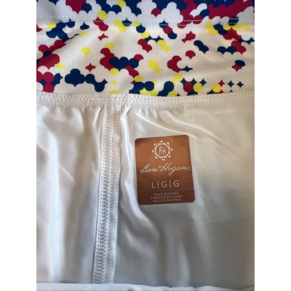 Athletic Golf Tennis Skort Geometric Dot Print Multi Color White Large‎ - Picture 9 of 11